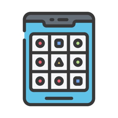 Mobil Günlük Oyun Web simgesi vektör illüstrasyonu