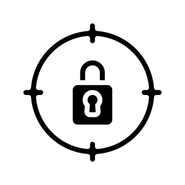 Hedef Web simgesi vektör illüstrasyonunu kilitle