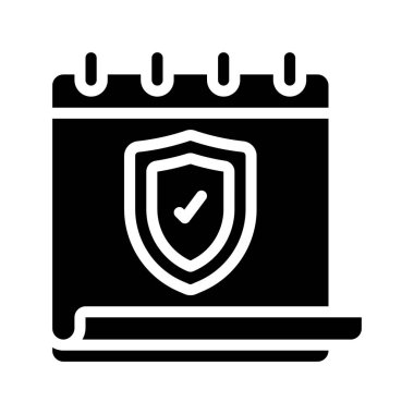 Sigorta tarihi simgesi, vektör illüstrasyonu 