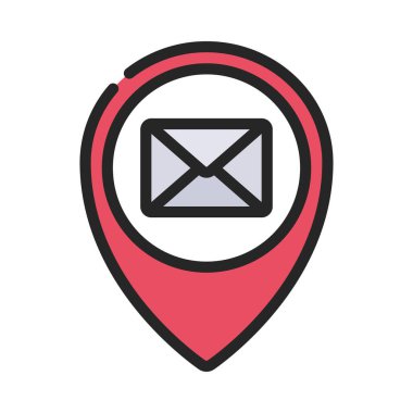 Basit konum simgesi, vektör illüstrasyonu