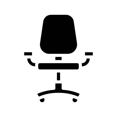 ofis sandalyesi ikon vektör illüstrasyonu