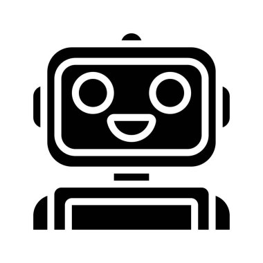 Robot karakter ikonu vektör çizimi tasarımı