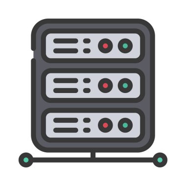Ağ Sunucusu Web simgesi vektör illüstrasyonu