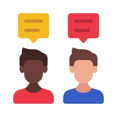 İki Erkek Sohbeti web simgesi vektör illüstrasyonu