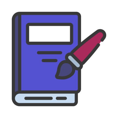 Kitap Kapağı Tasarım Web ikonu vektör çizimi