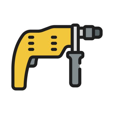 Power Drill ağ simgesi vektör çizimi