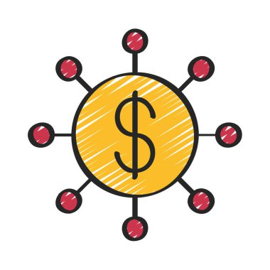 Finansal Dağıtım web simgesi vektör illüstrasyonu
