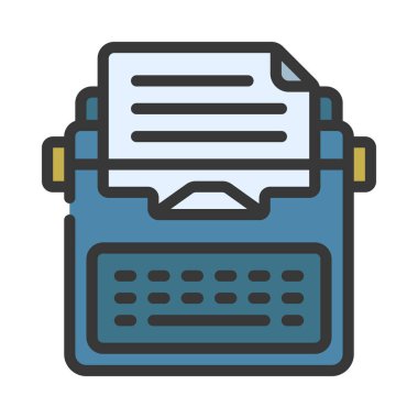 Daktilo web simgesi vektör illüstrasyonu