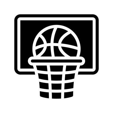  Basketbol In Hoop (web simgesi vektör illüstrasyonu