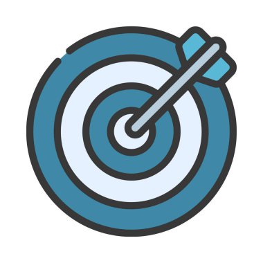 Hedef web simgesi düz tasarım, vektör illüstrasyonu                         