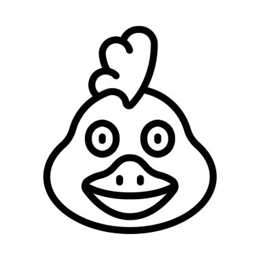 tavuk yassı simgesi, vektör illüstrasyonu 