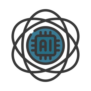 AI Bilim Ağı simgesi, vektör illüstrasyonu         