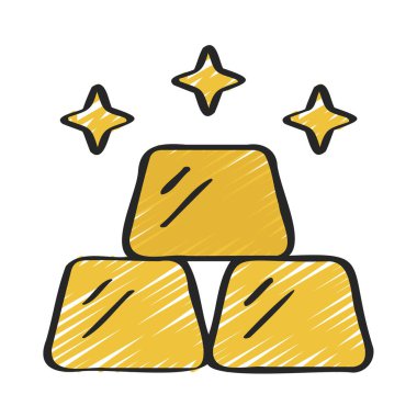 altın külçelerini kutsal kişilerin resmi, vektör çizim