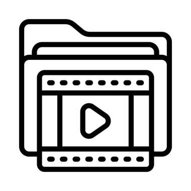 Video Dizini simgesi, vektör illüstrasyonu 