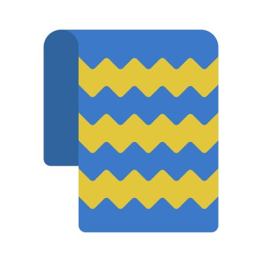 Plaj Havlusu simgesi, vektör illüstrasyonu basit tasarım