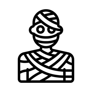 Mumya yassı simgesi, vektör illüstrasyonu 