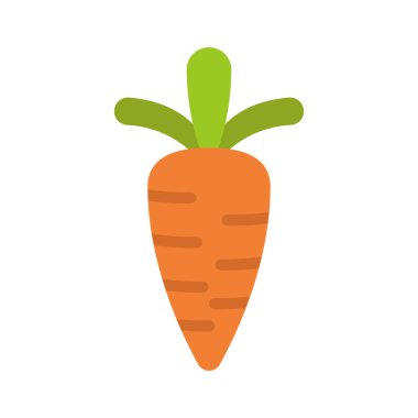  Havuç vektör simgesi. Beyaz arkaplanda basit vektör sembolü