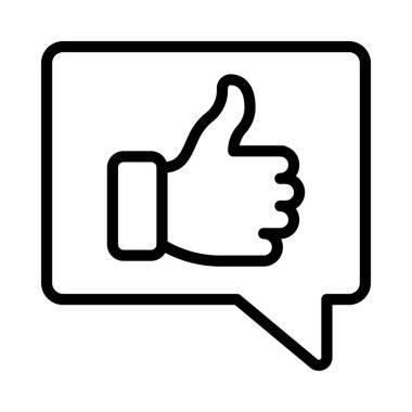 İleti simgesi, vektör illüstrasyonunu Başparmaklar Yukarı 