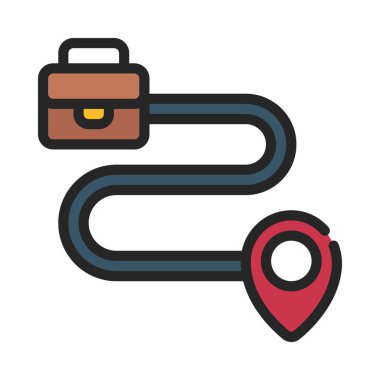 İş Rotası simgesi, vektör illüstrasyonu