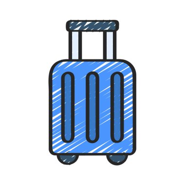 Bavul web simgesi, vektör çizim        