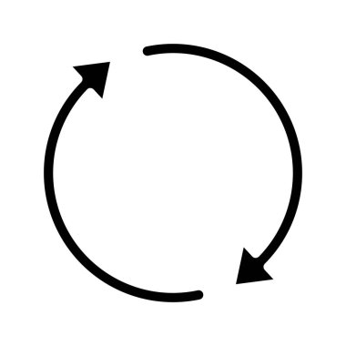 Döngü Okları simgesi beyaz arkaplanda izole edildi. vektör.