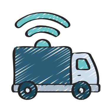 Özerk Lorry web simgesi vektör illüstrasyonu