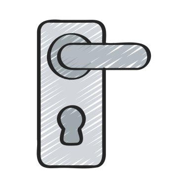 Kapı kilidi simgesi. vektör illüstrasyonu 