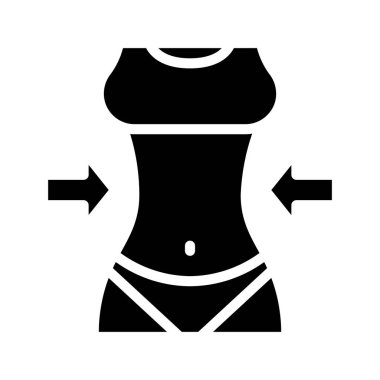 Slim Down Dişi Web simgesi düz tasarım, vektör illüstrasyonu