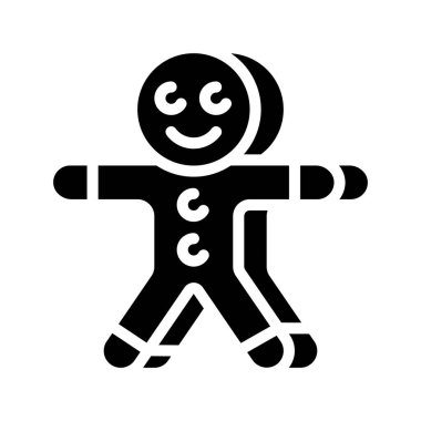 Noel Zencefilli Ekmek Adam ikonu Düz stil