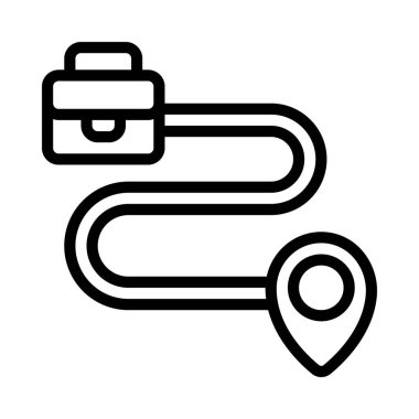 İş Rotası simgesi, vektör illüstrasyonu