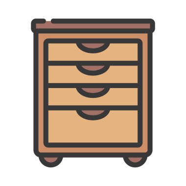 Mobilya çizgisi simgesi, konsept vektör düz taslak resimleme