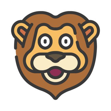 vektör renk aslan çizgi film illüstrasyonu