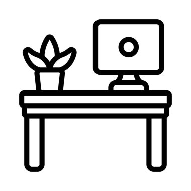 Öğrenci Masası Web simgesi vektör illüstrasyonu