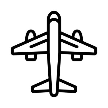 uçak simgesi, vektör illüstrasyonu 