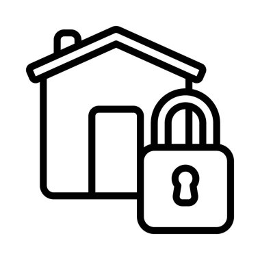 Kolayca değiştirebilen veya düzenleyebilen asma kilit vektör simgesi olan ev