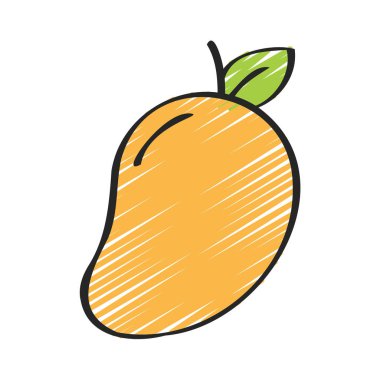 mango meyve ikonu vektör illüstrasyonu