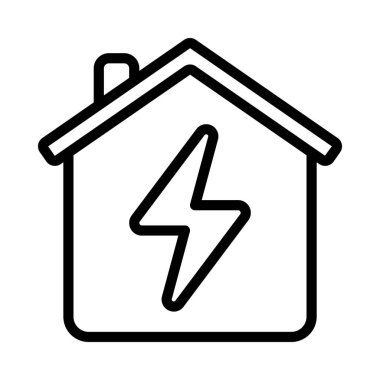 Elektrik Evi simgesi, vektör illüstrasyonu 