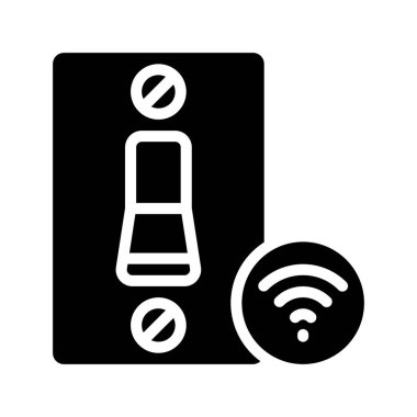 Işık Anahtarı ağ simgesi vektör çizimi