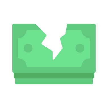 Kırık Not web simgesi vektör illüstrasyonu