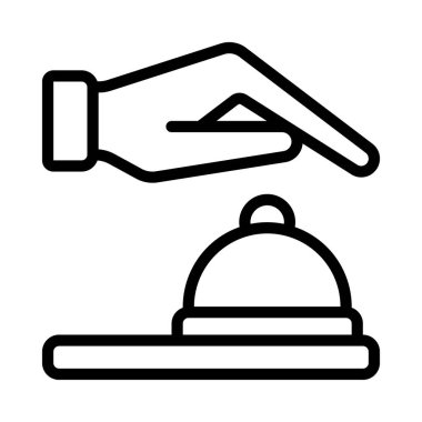 Beyaz arkaplanda Ring Hotel Bell simgesi çizimi