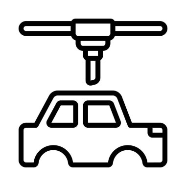 Otomobil Yapımı Web simgesi vektör illüstrasyonu