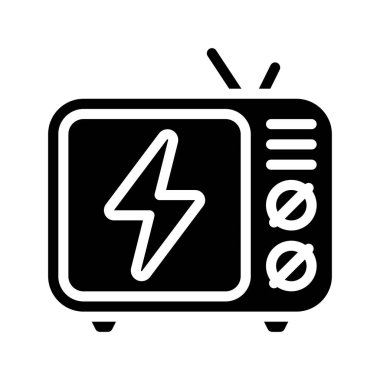 Elektrik TV web simgesi vektör illüstrasyonu