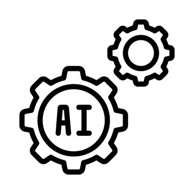 Ai Cogs web simgesi vektör illüstrasyonu