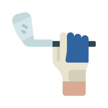 Golf Kulübü web simgesi vektör illüstrasyonu tutuluyor