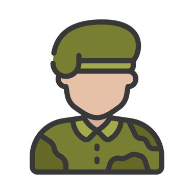 Asker Adam simgesi. Basit illüstrasyon, vektör simgesi 