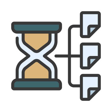 Görev Zamanı web simgesi vektör illüstrasyonu