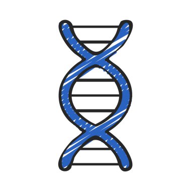 Beyaz arkaplanda DNA vektör simgesi 