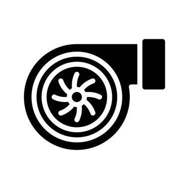 Otomobil Turbo Web simgesi vektör illüstrasyonu