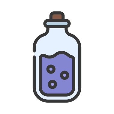 İksir Uzun Şişe ağ ikonu vektör illüstrasyonu