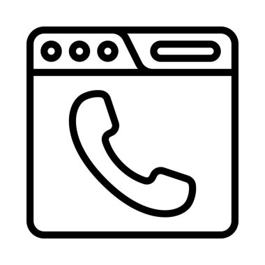 Web Sitesi Telefon Çağrısı simge vektör çizimi arkaplanı 